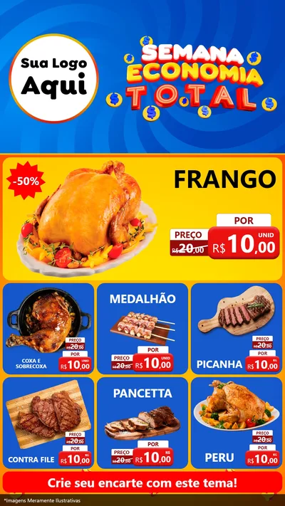 Modelo de Rede Social para Stories com o tema Semana Economia Total para Assados