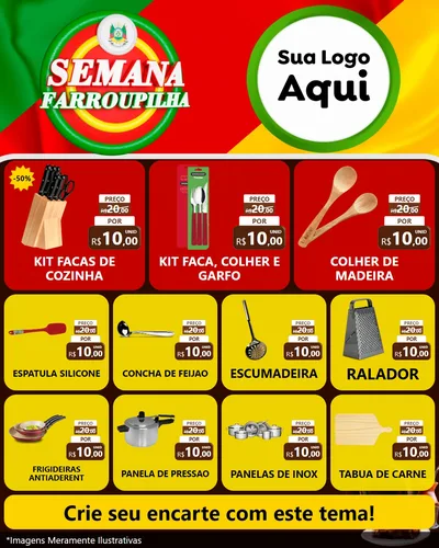 Modelo de Rede Social para Feed Instagram com o tema Semana Farroupilha para Utilidades Domésticas