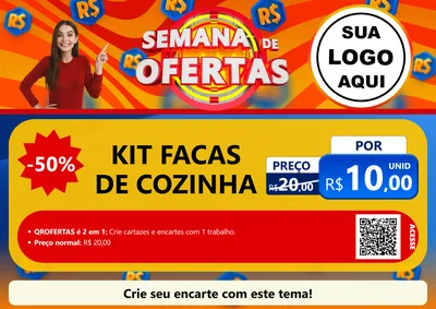Modelo de Cartaz para Cartaz A4 Horizontal com o tema Semana de Ofertas para Utilidades Domésticas