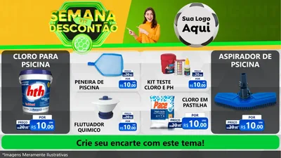 Modelo de TV para TV Horizontal com o tema Semana de Descontão - Copa para Produtos para Piscina