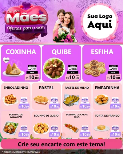 Modelo de Rede Social para Feed Instagram com o tema Dia das Mães Ofertas para Você! para Salgadaria
