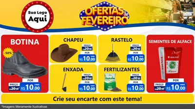 Modelo de TV para TV Horizontal com o tema Ofertas de Fevereiro para Agropecuária
