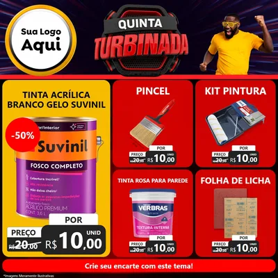Modelo de Rede Social para Feed Facebook com o tema Quinta Turbinada para Tintas e Ferramentas
