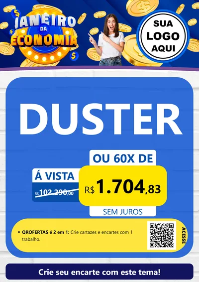 Modelo de Cartaz para Cartaz A4 Vertical com o tema Janeiro da Economia para Concessionaria de Carros