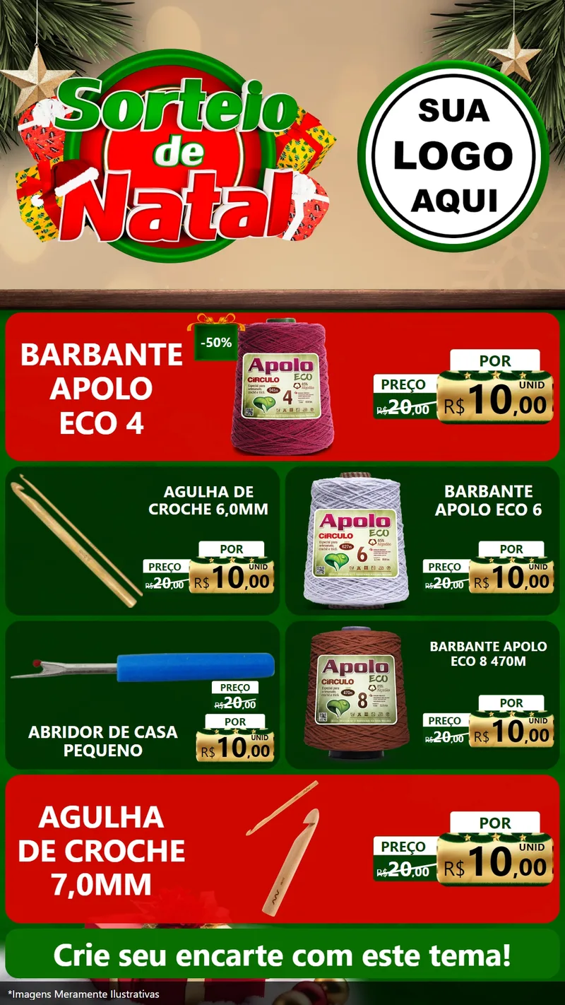 Modelo de TV para TV Vertical com o tema Sorteio de Natal para Armarinho e Aviamentos