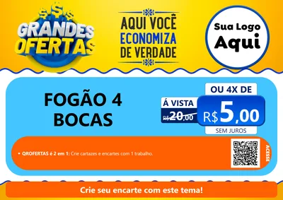 Modelo de Cartaz para Cartaz A4 Horizontal com o tema Grandes Ofertas para Móveis e Eletro