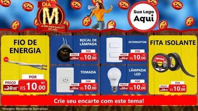 Modelo de TV para TV Horizontal com o tema Dia M - O Dia Mais Barato Do Mês para Materiais Elétricos