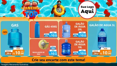 Modelo de TV para TV Horizontal com o tema Janeiro Top para Água e gás