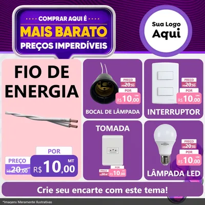 Modelo de Rede Social para Feed Facebook com o tema Mais Barato para Materiais Elétricos