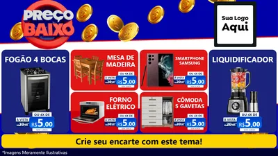 Modelo de TV para TV Horizontal com o tema Preço Baixo para Móveis e Eletro
