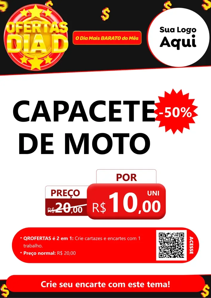 Modelo de Cartaz para Cartaz A4 Vertical com o tema Dia D para Moto peças