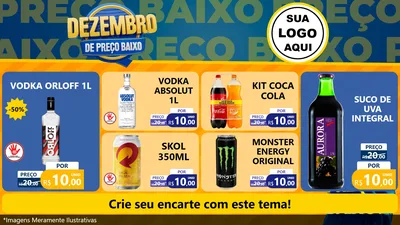 Modelo de TV para TV Horizontal com o tema Dezembro de Preço Baixo para Distribuidora de bebidas