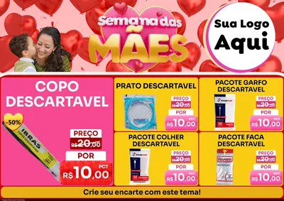 Modelo de Encarte para Encarte A4 Horizontal com o tema Semana Das Mães para Embalagens