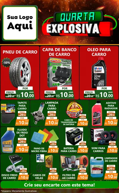 Modelo de Encarte para Encarte Grande com o tema Quarta Explosiva para Auto peças