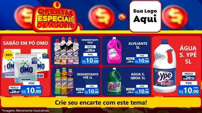 Modelo de TV para TV Horizontal com o tema Ofertas Especiais de Agosto para Produtos de Limpeza