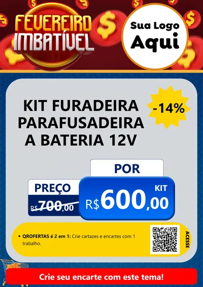 Modelo de Cartaz para Cartaz A4 Vertical com o tema Fevereiro Imbatível para Maquinas e Ferramentas