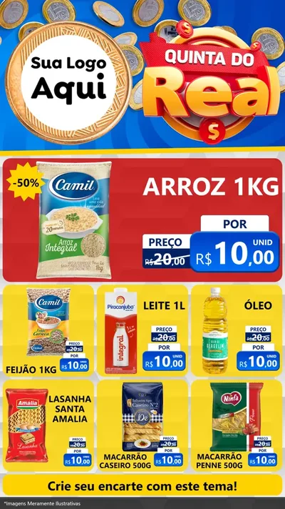 Modelo de Rede Social para Stories com o tema Quinta do Real para Supermercado