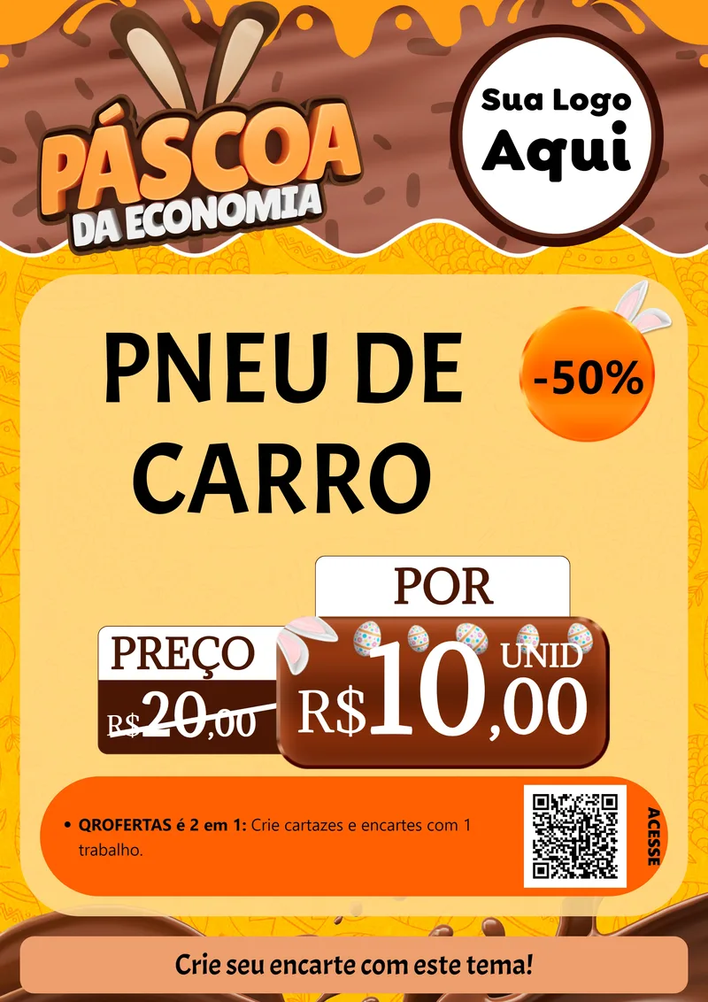Modelo de Cartaz para Cartaz A4 Vertical com o tema Páscoa da Economia para Auto peças