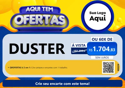 Modelo de Cartaz para Cartaz A4 Horizontal com o tema Aqui Tem Ofertas para Concessionaria de Carros