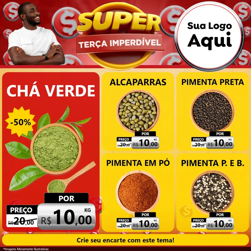 Modelo de Rede Social para Feed Facebook com o tema Super Terça Imperdível para Produtos Naturais