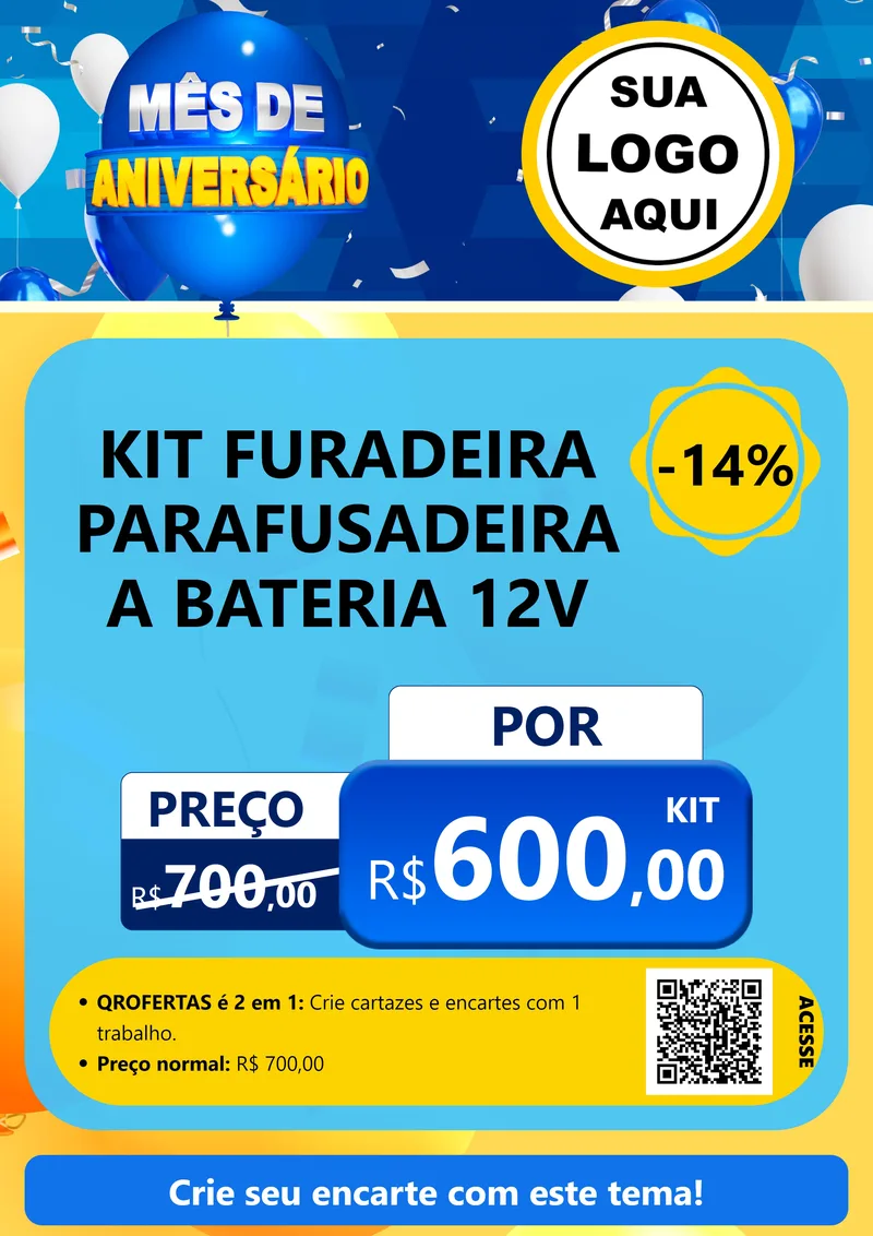 Modelo de Cartaz para Cartaz A4 Vertical com o tema Mês de Aniversário para Maquinas e Ferramentas