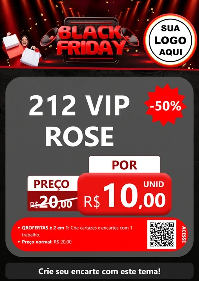 Modelo de Cartaz para Cartaz A4 Vertical com o tema Black Friday para Perfumes