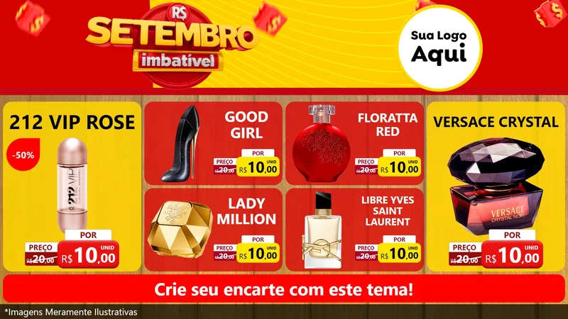 Modelo de TV para TV Horizontal com o tema Setembro Imbatível para Perfumes