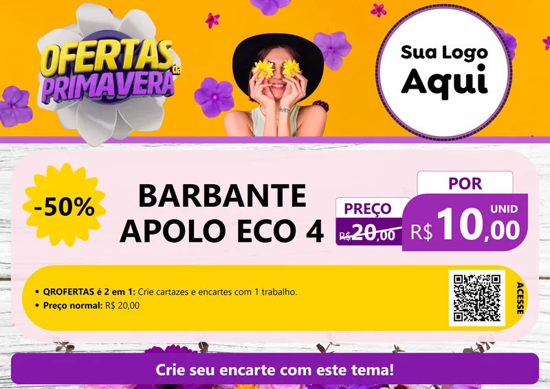 Modelo de Cartaz para Cartaz A4 Horizontal com o tema Ofertas Da Primavera para Armarinho e Aviamentos