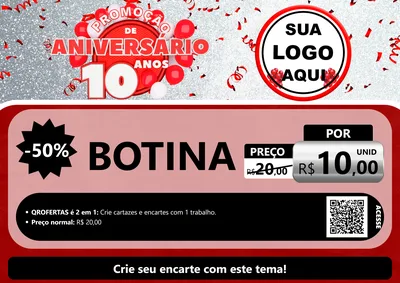 Modelo de Cartaz para Cartaz A4 Horizontal com o tema Promoção de Aniversário - 10 Anos para Agropecuária