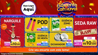 Modelo de TV para TV Horizontal com o tema Esquenta de Carnaval para Tabacaria