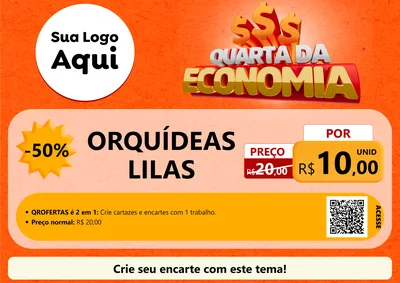Modelo de Cartaz para Cartaz A4 Horizontal com o tema Quarta da Economia para Floricultura e jardim