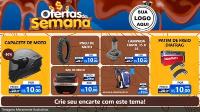 Modelo de TV para TV Horizontal com o tema Ofertas da Semana - Páscoa para Moto peças