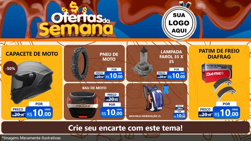 Modelo de TV para TV Horizontal com o tema Ofertas da Semana - Páscoa para Moto peças