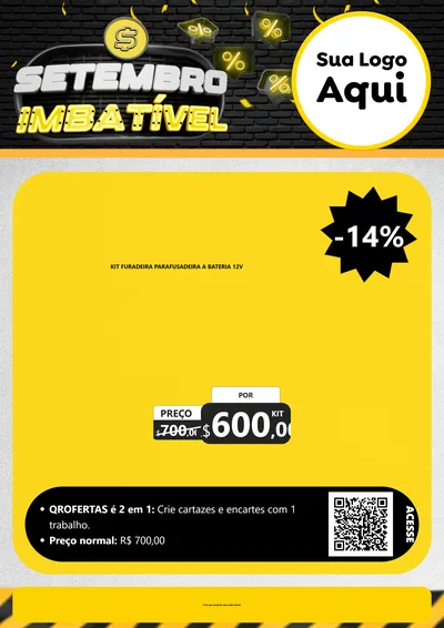 Modelo de Cartaz para Cartaz A4 Vertical com o tema Setembro Imbatível para Maquinas e Ferramentas