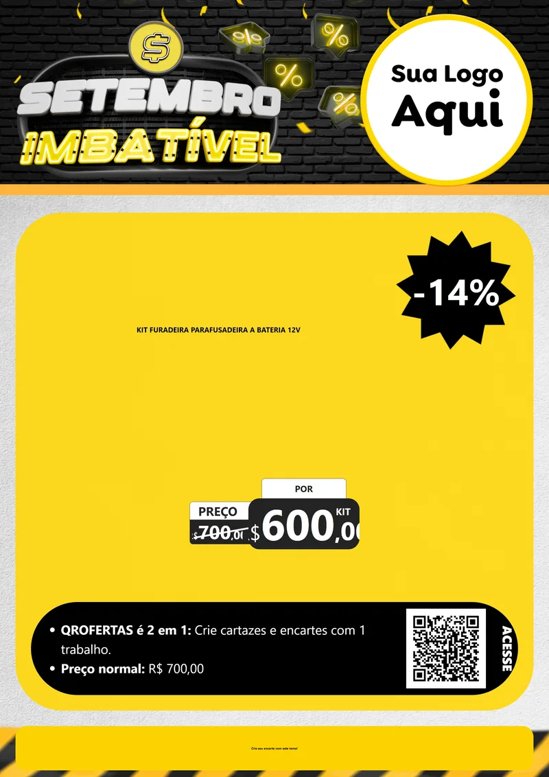 Modelo de Cartaz para Cartaz A4 Vertical com o tema Setembro Imbatível para Maquinas e Ferramentas