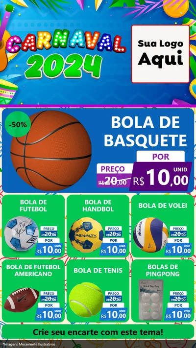 Modelo de Rede Social para Stories com o tema Carnaval 2027 para Artigos Esportivos