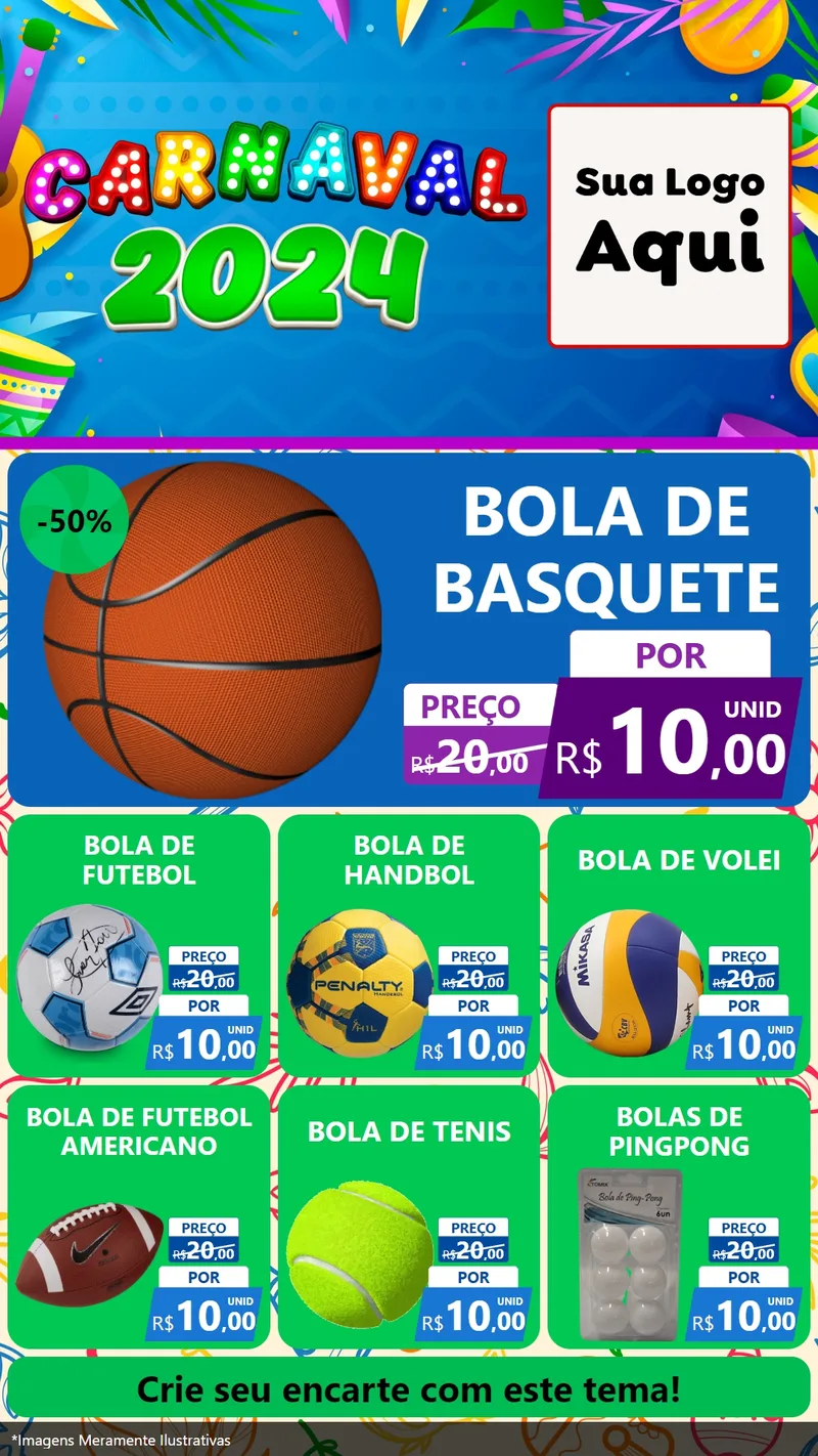 Modelo de Rede Social para Stories com o tema Carnaval 2027 para Artigos Esportivos