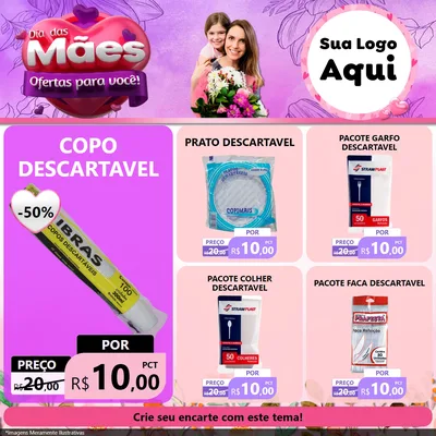 Modelo de Rede Social para Feed Facebook com o tema Dia das Mães Ofertas para Você! para Embalagens