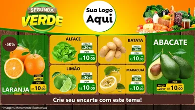 Modelo de TV para TV Horizontal com o tema Segunda Verde para Hortifrúti