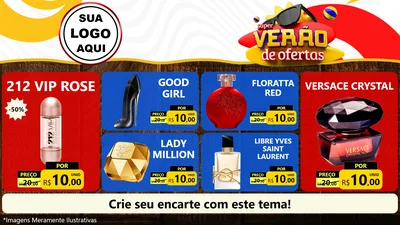 Modelo de TV para TV Horizontal com o tema Super Verão de Ofertas para Perfumes