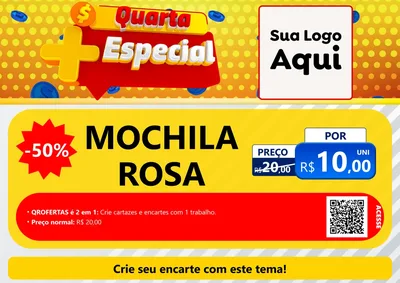 Modelo de Cartaz para Cartaz A4 Horizontal com o tema Quarta Mais Especial para Papelaria