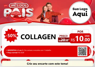 Modelo de Cartaz para Cartaz A4 Horizontal com o tema Mês dos Pais para Suplementos alimentares