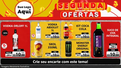Modelo de TV para TV Horizontal com o tema Segunda de Ofertas para Distribuidora de bebidas