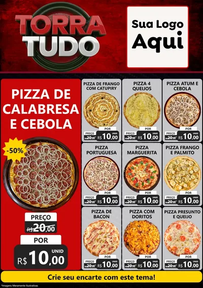 Modelo de Encarte para Encarte A4 Vertical com o tema Torra Tudo para Pizzaria