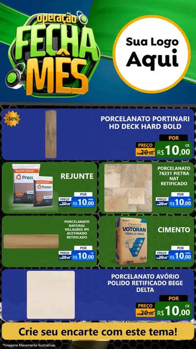 Modelo de TV para TV Vertical com o tema Operação Fecha Mês para Pisos e revestimentos