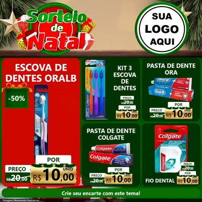 Modelo de Rede Social para Feed Facebook com o tema Sorteio de Natal para Higiene Pessoal