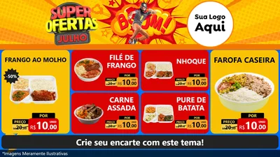 Modelo de TV para TV Horizontal com o tema Super Ofertas Julho para Restaurante