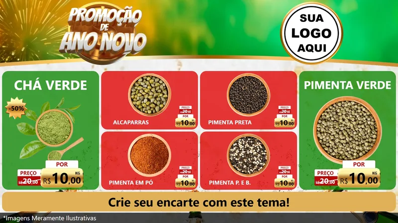 Modelo de TV para TV Horizontal com o tema Promoção de Ano Novo para Produtos Naturais