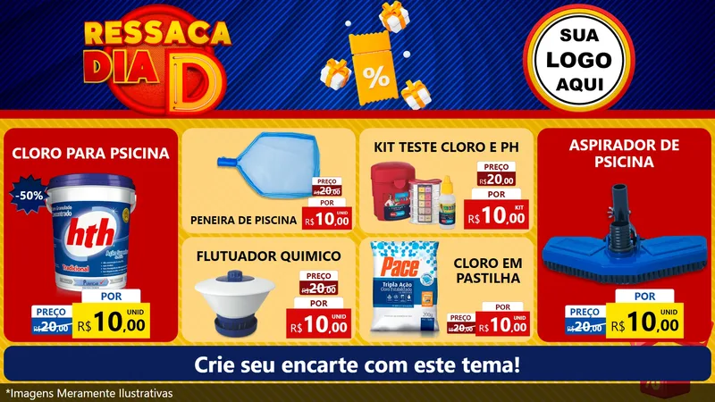 Modelo de TV para TV Horizontal com o tema Ressaca Dia D para Produtos para Piscina