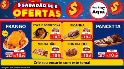 Modelo de TV para TV Horizontal com o tema Sabadão de Ofertas para Assados